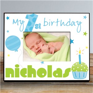 Image of Baby Boy's 1st Birthday Printed Frame