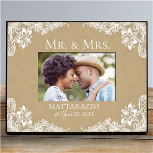 Personalized Mr And Mrs Lace Anniversary Frame by Gifts For You Now