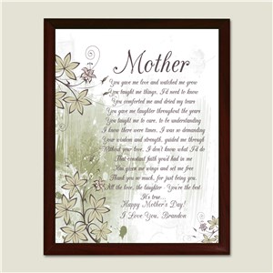 To My Mother Personalized Printed Plaque by Gifts For You Now
