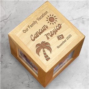 Image of Engraved Our Vacation Photo Cube