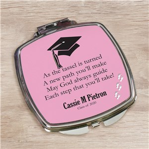 Personalized Graduation Pink Compact Mirror by Gifts For You Now