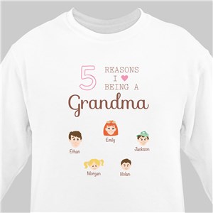 Personalized Reasons I Love Sweatshirt - White - Medium (Mens 38/40- Ladies 10/12) by Gifts For You Now