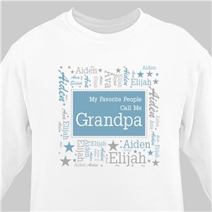 Favorite People Call Me Grandpa Word-Art Personalized Sweatshirt - White - Medium (Mens 38/40- Ladies 10/12) by Gifts For You Now