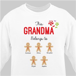 Personalized Belongs to Gingerbread Sweatshirt - White - Medium (Mens 38/40- Ladies 10/12) by Gifts For You Now