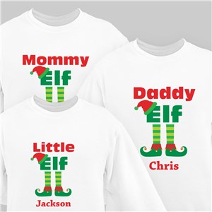 Personalized Elf Family Sweatshirt - White - Youth L 14/16 (Chest Size 34-36) by Gifts For You Now