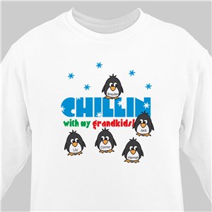 Chillin with my Penguins Personalized Sweatshirt - Pink - Large (Mens 42/44- Ladies 14/16) by Gifts For You Now