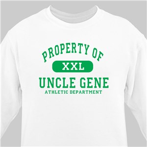 Property of Athletic Personalized Sweat Shirt - White - Adult Small (Size M34-36- L6/8) by Gifts For You Now