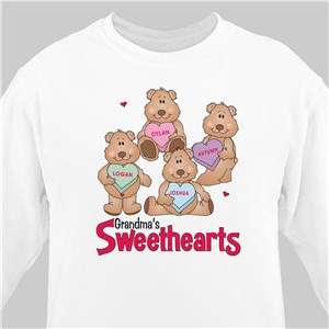 Personalized Candy Sweetheart Bears Valentine Sweatshirt - Pink - Large (Mens 42/44- Ladies 14/16) by Gifts For You Now
