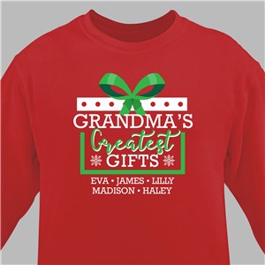 Personalized Greatest Gifts Holiday Sweatshirt - Red - Small (Mens 34/36- Ladies 6/8) by Gifts For You Now