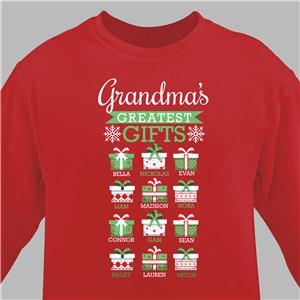 Personalized Greatest Gifts With Presents Sweatshirt - Red - Large (Mens 42/44- Ladies 14/16) by Gifts For You Now