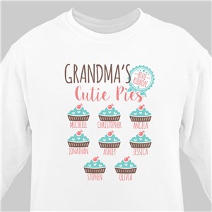 Personalized Cutie Pies Sweatshirt - White - Large (Mens 42/44- Ladies 14/16) by Gifts For You Now