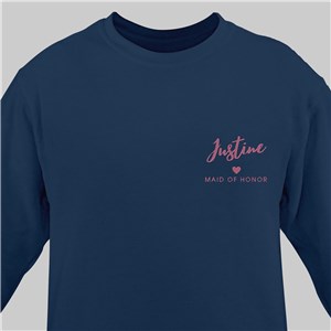 Personalized Embroidered Bridesmaids Sweatshirt - Pink - Large (Mens 42/44- Ladies 14/16) by Gifts For You Now