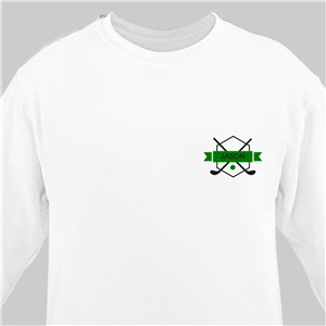 Personalized Embroidered Golf Crest Sweatshirt - White - Medium (Mens 38/40- Ladies 10/12) by Gifts For You Now