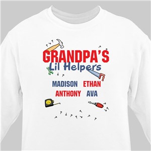 Personalized Lil' Helpers Sweatshirt - Ash - Large (Mens 42/44- Ladies 14/16) by Gifts For You Now
