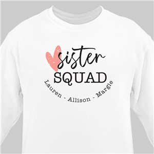 Personalized Sister Squad Sweatshirt - Ash - Medium (Mens 38/40- Ladies 10/12) by Gifts For You Now