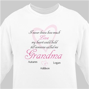 How Much Love Personalized Sweatshirt - White - Medium (Mens 38/40- Ladies 10/12) by Gifts For You Now