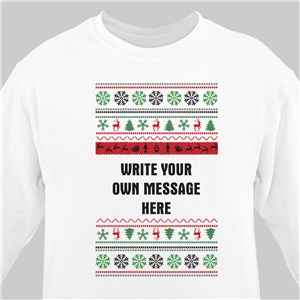 Personalized Ugly Sweater Sweatshirt - White - Medium (Mens 38/40- Ladies 10/12) by Gifts For You Now
