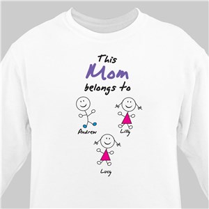 Belongs To Personalized Sweatshirt - White - Large (Mens 42/44- Ladies 14/16) by Gifts For You Now