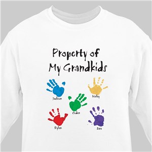 Property of Personalized Sweatshirt - White - Medium (Mens 38/40- Ladies 10/12) by Gifts For You Now