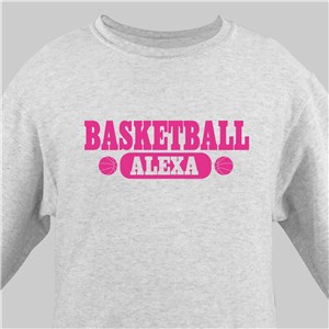 Personalized Basketball Youth Sweatshirt - Ash Gray - Youth L 14/16 by Gifts For You Now