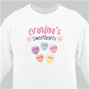 Personalized Sweethearts Candy Sweatshirt - White - Large (Mens 42/44- Ladies 14/16) by Gifts For You Now