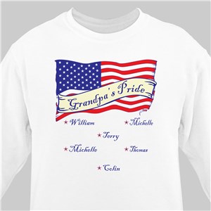 Personalized Grandpa's American Pride Sweatshirt - White - Medium (Mens 38/40- Ladies 10/12) by Gifts For You Now