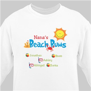 Personalized Beach Bums Sweatshirt - White - Medium (Mens 38/40- Ladies 10/12) by Gifts For You Now