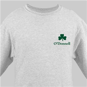 Personalized Embroidered Shamrock Sweatshirt - Ash - Small (Mens 34/36- Ladies 6/8) by Gifts For You Now