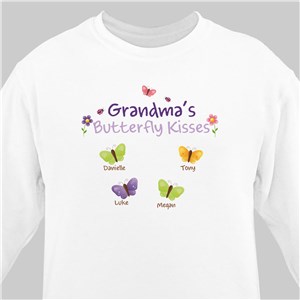 Butterfly Kisses Personalized Sweatshirt - Pink - Small (Mens 34/36- Ladies 6/8) by Gifts For You Now