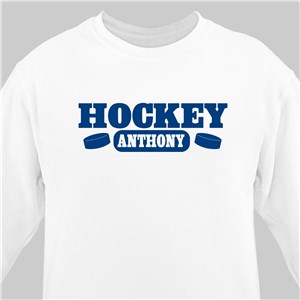 Personalized Hockey Youth Sweatshirt - Ash Gray - Youth L 14/16 by Gifts For You Now