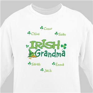 Irish Grandma Personalized Sweatshirt - White - Medium (Mens 38/40- Ladies 10/12) by Gifts For You Now