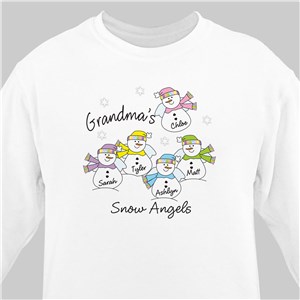 Personalized Snow Angels Sweatshirt - Pink - Large (Mens 42/44- Ladies 14/16) by Gifts For You Now