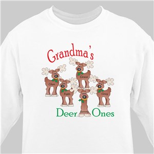 Personalized Reindeer Sweatshirt - Ash - Large (Mens 42/44- Ladies 14/16) by Gifts For You Now