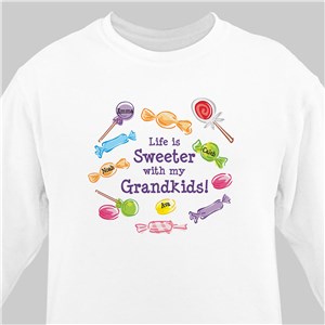 Life Is Sweeter Personalized Sweatshirt - Ash - Small (Mens 34/36- Ladies 6/8) by Gifts For You Now