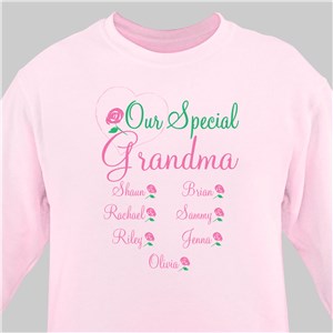Personalized our Special Grandma Sweatshirt - Pink - Medium (Mens 38/40- Ladies 10/12) by Gifts For You Now