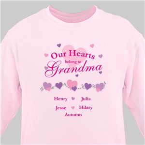 Personalized Our Hearts Belong To..Sweatshirt - Ash - Medium (Mens 38/40- Ladies 10/12) by Gifts For You Now