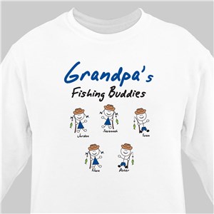 Personalized Fishing Buddies Sweatshirt - White - Small (Mens 34/36- Ladies 6/8) by Gifts For You Now