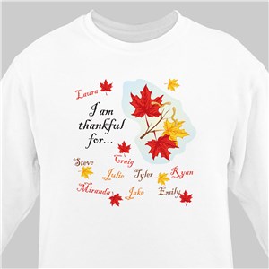 Personalized Thankful For Sweatshirt - White - Medium (Mens 38/40- Ladies 10/12) by Gifts For You Now