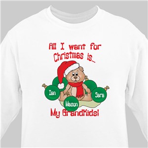Personalized Custom All I Want for Christmas Sweatshirt - Ash - Large (Mens 42/44- Ladies 14/16) by Gifts For You Now