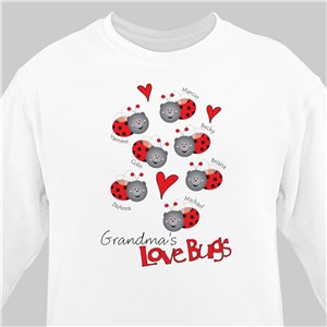 Personalized Love Lady Bugs Sweatshirt - White - Medium (Mens 38/40- Ladies 10/12) by Gifts For You Now