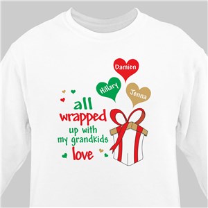 All Wrapped Up in Love Personalized Sweatshirt - Ash - Large (Mens 42/44- Ladies 14/16) by Gifts For You Now