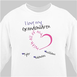 Personalized With All My Heart Sweatshirt - Ash - Small (Mens 34/36- Ladies 6/8) by Gifts For You Now