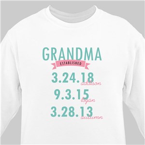 Personalized Established Sweatshirt - Pink - Large (Mens 42/44- Ladies 14/16) by Gifts For You Now
