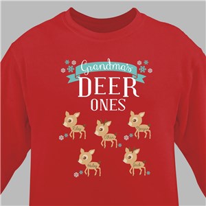 Personalized Deer Ones Sweatshirt - Ash - Medium (Mens 38/40- Ladies 10/12) by Gifts For You Now