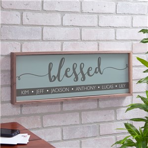 Image of Blessed Personalized Wall Sign