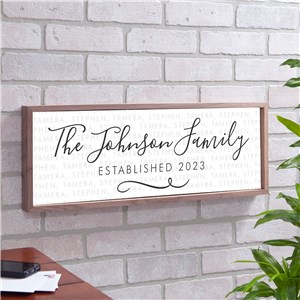 Personalized Family Established Framed Wall Sign by Gifts For You Now