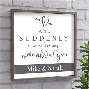 Suddenly All The Love Songs Were About You Personalized Wall Decor by Gifts For You Now