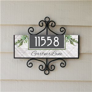 Personalized Botanical Plaid Address Sign by Gifts For You Now