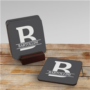 Family Name Through Initial Personalized Coaster Set by Gifts For You Now