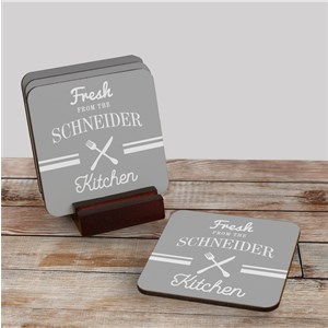 Personalized Fresh Kitchen Coaster Set by Gifts For You Now